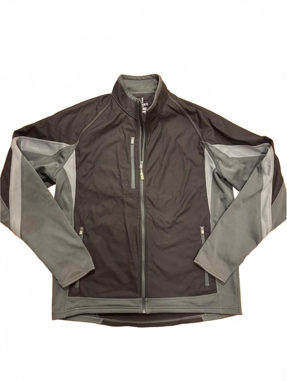 Elevate Sport Men's Large Black and Gray Softshell Jacket with Zipper Pockets